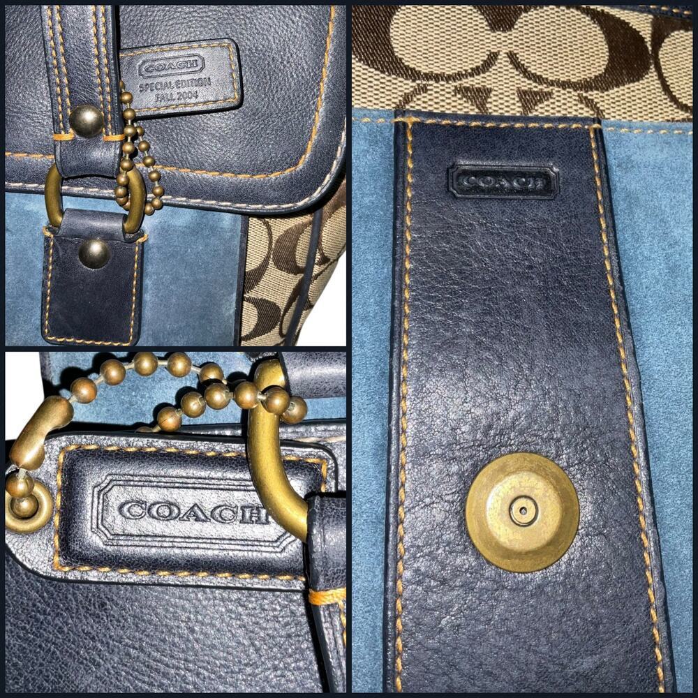 Vintage Coach Special Edition Fall 2004 Signature Leather Carryall Flap Satchel - Picture 9 of 16